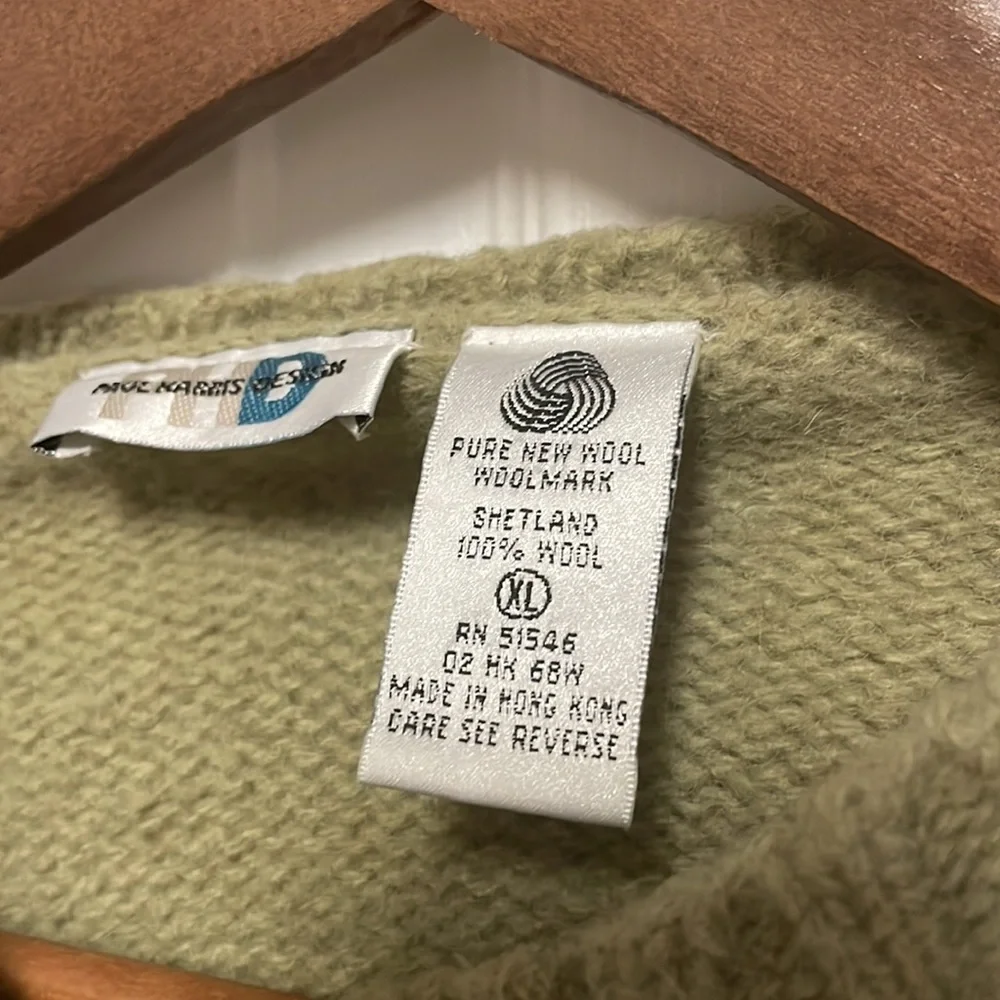 Vintage Paul Harris Nordic Fair Isle Shetland Wool Full Zip Sweater Sz S - Picture 15 of 16